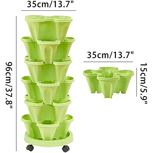 Snow Keychain Stackable Vertical Planter Set, 6 Tier Stackable Ver...