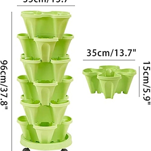 Snow Keychain Stackable Vertical Planter Set, 6 Tier Stackable Ver...