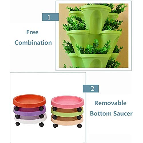 Snow Keychain Stackable Vertical Planter Set, 6 Tier Stackable Ver...