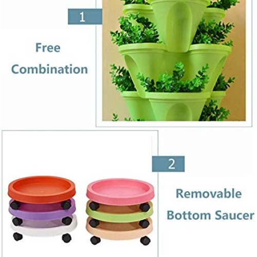 Snow Keychain Stackable Vertical Planter Set, 6 Tier Stackable Ver...