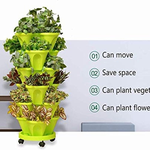 Snow Keychain Stackable Vertical Planter Set, 6 Tier Stackable Ver...