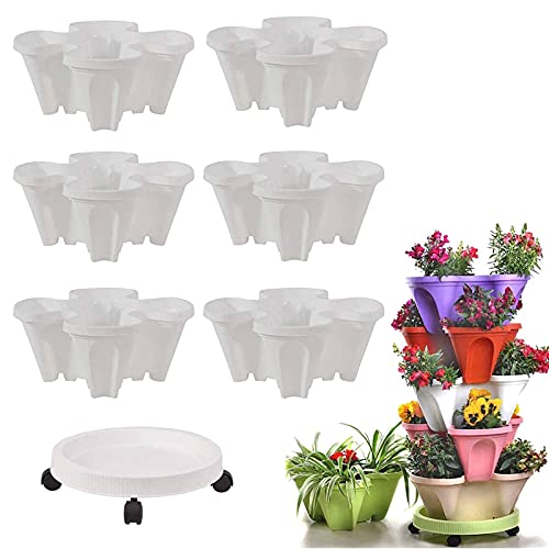 Snow Keychain Stackable Vertical Planter Set, 6 Tier Stackable Ver...