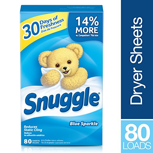 Snuggle Fabric Softener Dryer Sheets, Blue Sparkle, 80 Count