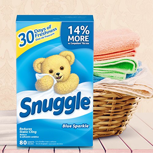 Snuggle Fabric Softener Dryer Sheets, Blue Sparkle, 80 Count