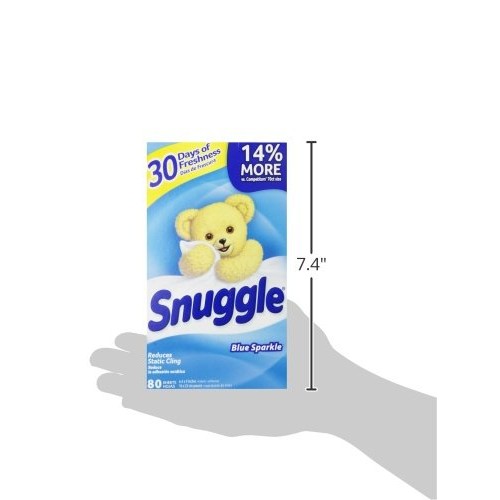 Snuggle Fabric Softener Dryer Sheets, Blue Sparkle, 80 Count