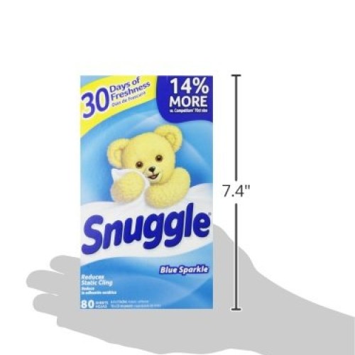 Snuggle Fabric Softener Dryer Sheets, Blue Sparkle, 80 Count