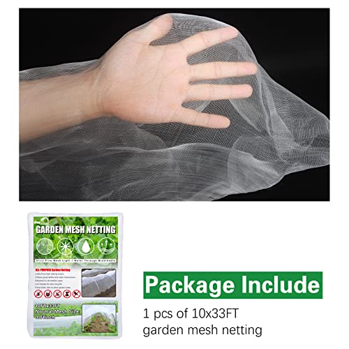 SnugNiture Garden Netting 10x33FT Ultra Fine Mesh Mosquito Netting...