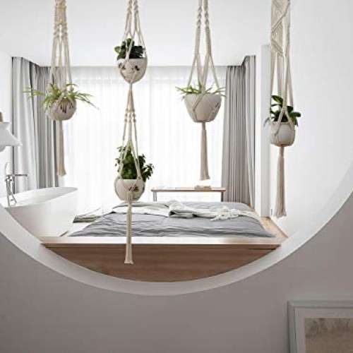 So Cal Pro 5 Piece Set Macrame Plant Hangers Macrame Plant Hanger ...