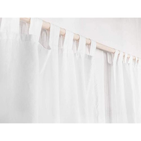 Tab Top Linen Curtain Panel/WHITE / homey style/linen drapes