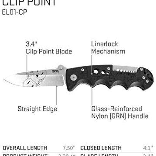 SOG EL01-CP Kilowatt Electricians Pocket Knife with Wire Stripping...