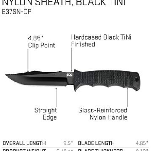 SOG Fixed Blade Knives with Sheath - SEAL Pup Elite Survival Knife...