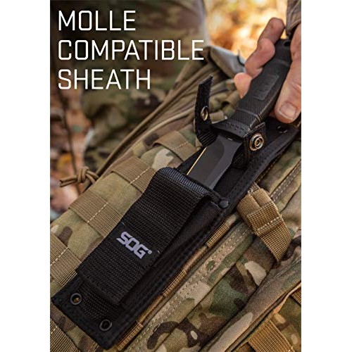 SOG Fixed Blade Knives with Sheath - SEAL Pup Elite Survival Knife...