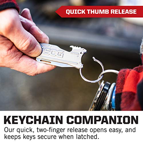 SOG Keychain Pocket Knife with Bottle Opener Keychain Ring - Keytr...