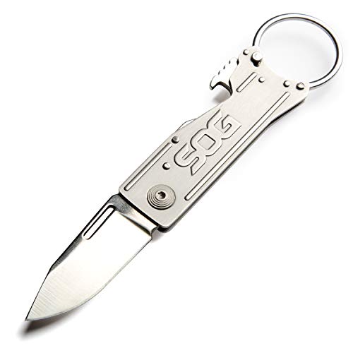 SOG Keychain Pocket Knife with Bottle Opener Keychain Ring - Keytr...