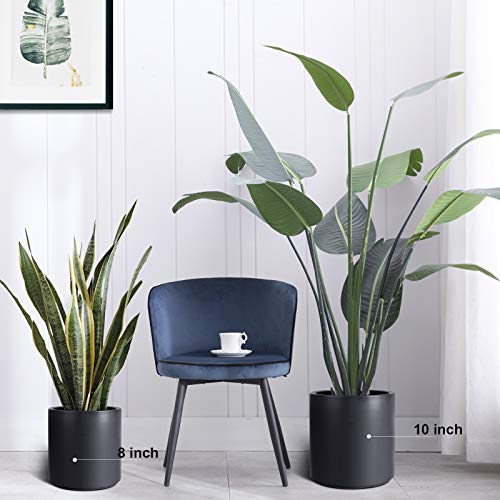 SOGUYI Plant Pots Set Black Ceramic Planter for plants ,6 Inch 8 I...