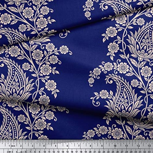 Soimoi 20 GSM Pure Silk Floral Paisley Printed Fabric by The Yard ...
