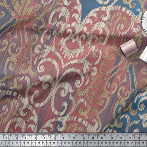 Soimoi 58 Inches Wide Fabric Rayon Viscose 115 GSM Geometric Print...