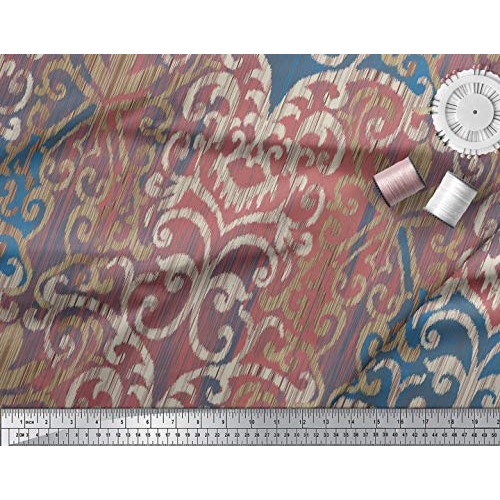Soimoi 58 Inches Wide Fabric Rayon Viscose 115 GSM Geometric Print...