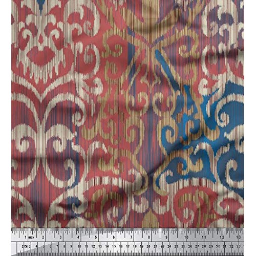 Soimoi 58 Inches Wide Fabric Rayon Viscose 115 GSM Geometric Print...