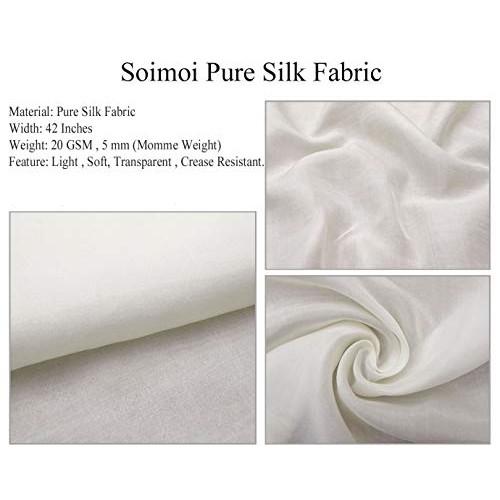Soimoi Blue Silk Fabric Leaves & Rose Floral Printed Craft Fabric ...