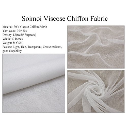 Soimoi Blue Viscose Chiffon Fabric Leaves & Floral Artistic Print ...