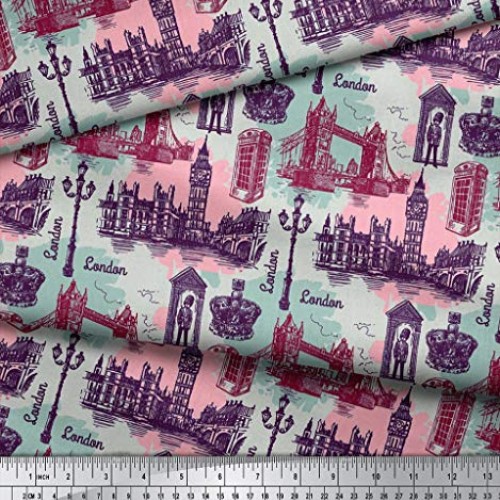 Soimoi Decorative 58 Inches Wide London Theme Architectural Print ...