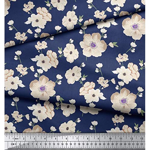 Soimoi Dressmaking 20 GSM Floral Print Pure Silk Fabric for Sewing...