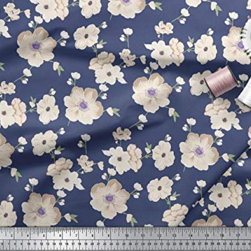 Soimoi Dressmaking 20 GSM Floral Print Pure Silk Fabric for Sewing...