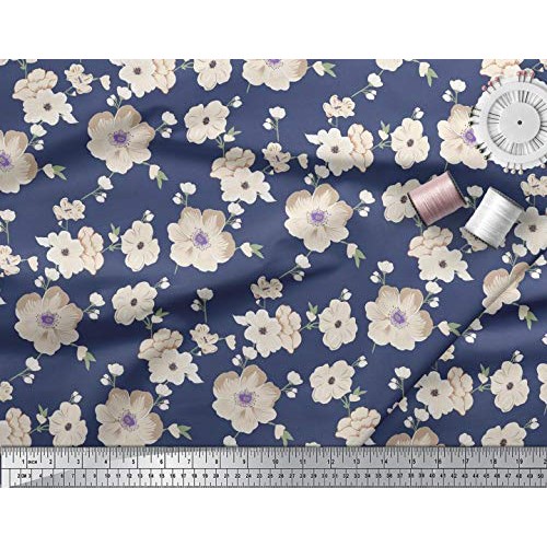 Soimoi Dressmaking 20 GSM Floral Print Pure Silk Fabric for Sewing...