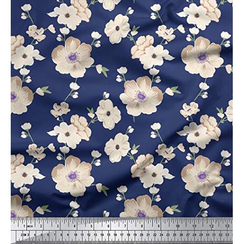 Soimoi Dressmaking 20 GSM Floral Print Pure Silk Fabric for Sewing...