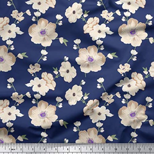 Soimoi Dressmaking 20 GSM Floral Print Pure Silk Fabric for Sewing...