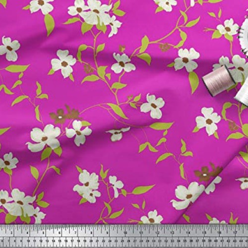Soimoi Floral Printed 115 GSM Viscose Rayon Fabric by The Yard 58 ...