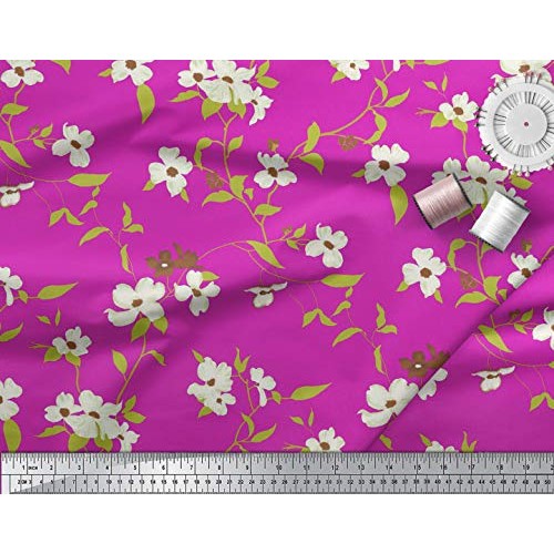 Soimoi Floral Printed 115 GSM Viscose Rayon Fabric by The Yard 58 ...
