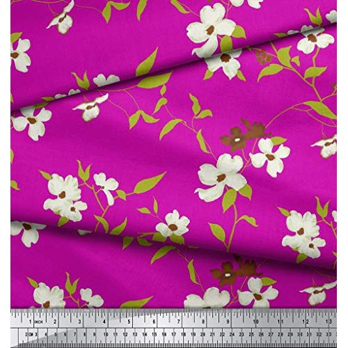 Soimoi Floral Printed 115 GSM Viscose Rayon Fabric by The Yard 58 ...
