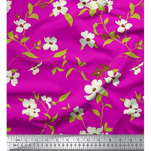 Soimoi Floral Printed 115 GSM Viscose Rayon Fabric by The Yard 58 ...