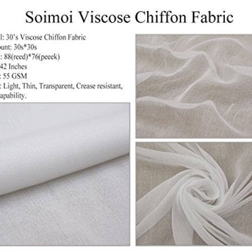 Soimoi Green Viscose Chiffon Fabric Floral & Texture Print Fabric ...