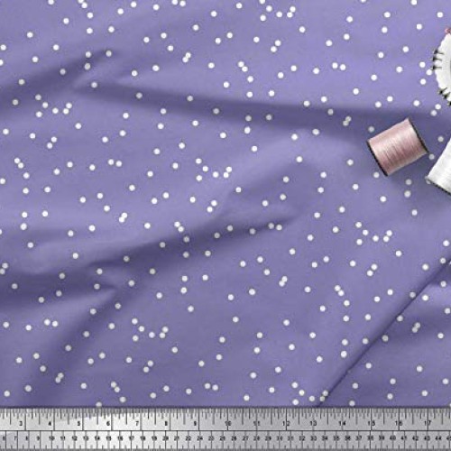 Soimoi Purple Rayon Fabric Polka Dots Printed Fabric 1 Yard 56 Inc...