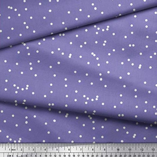 Soimoi Purple Rayon Fabric Polka Dots Printed Fabric 1 Yard 56 Inc...