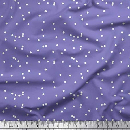 Soimoi Purple Rayon Fabric Polka Dots Printed Fabric 1 Yard 56 Inc...
