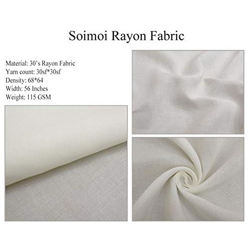 Soimoi White Rayon Fabric French Horn Musical Instrument Print Fab...
