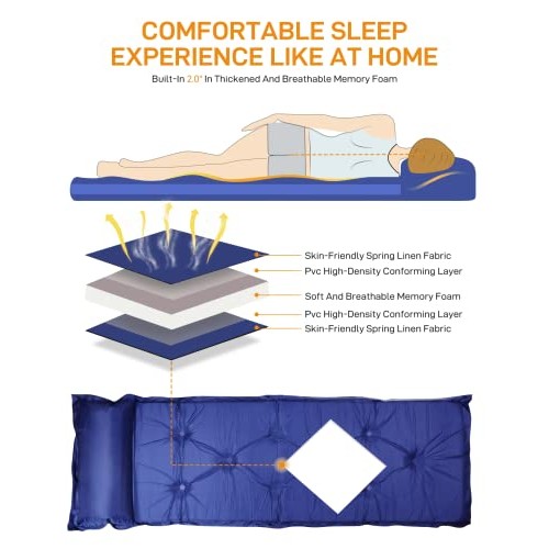 SOLAISK Sleeping Pad for Camping - Lightweight Camping Sleeping Pa...