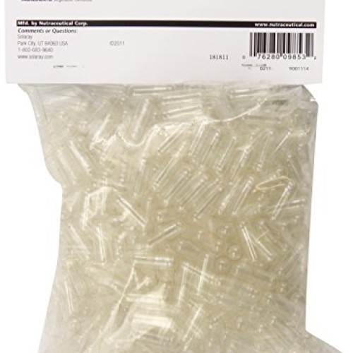 Solaray Empty Vegetarian Capsules, Size 00, 500 Count