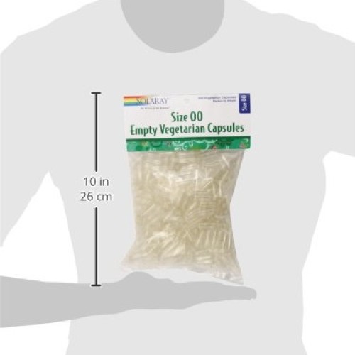 Solaray Empty Vegetarian Capsules, Size 00, 500 Count