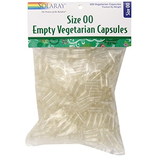 Solaray Empty Vegetarian Capsules, Size 00, 500 Count