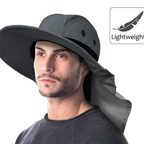Fishing Hat with Ear Neck Flap Cover Wide Brim Sun Protection Safa...