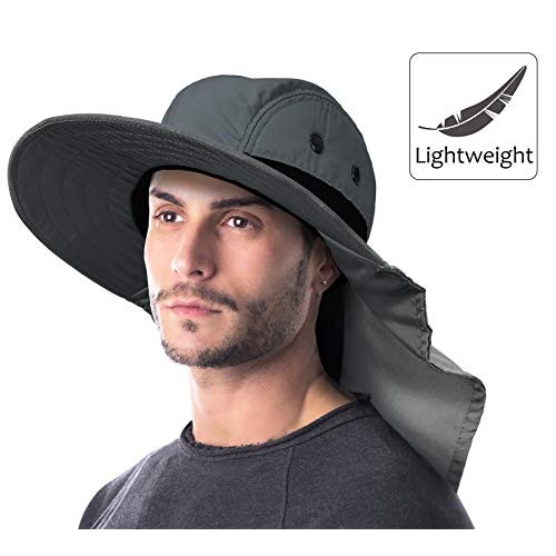 Fishing Hat with Ear Neck Flap Cover Wide Brim Sun Protection Safa...