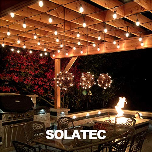 Solatec LED String Lights, Shatterproof 48FT 15 Hanging Sockets Co...