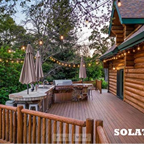 Solatec LED String Lights, Shatterproof 48FT 15 Hanging Sockets Co...