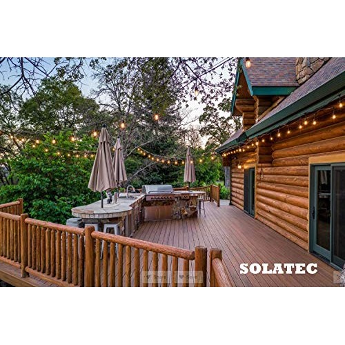 Solatec LED String Lights, Shatterproof 48FT 15 Hanging Sockets Co...