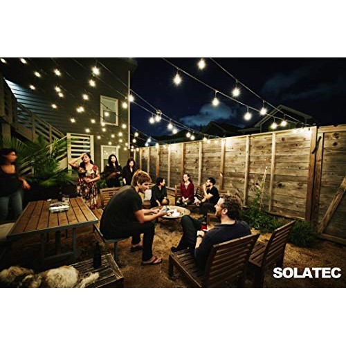 Solatec LED String Lights, Shatterproof 48FT 15 Hanging Sockets Co...